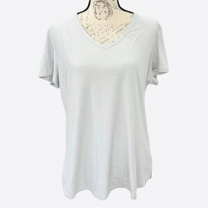 Light Blue Gray V-Neck T-Shirt